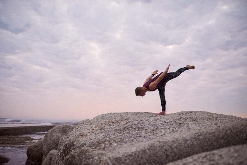yoga warrior three