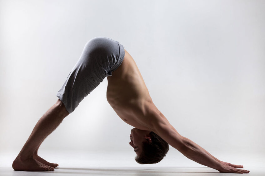 yoga downward god pose