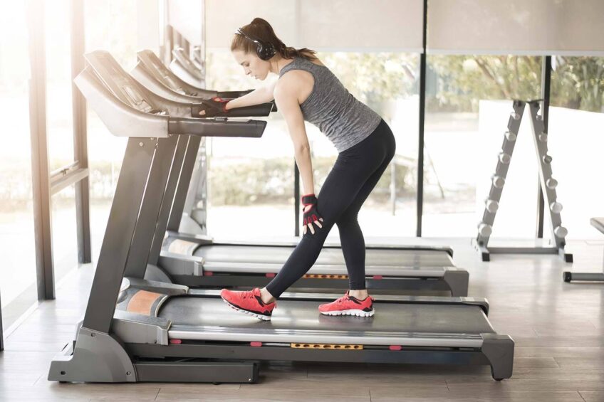 running treadmill stretching