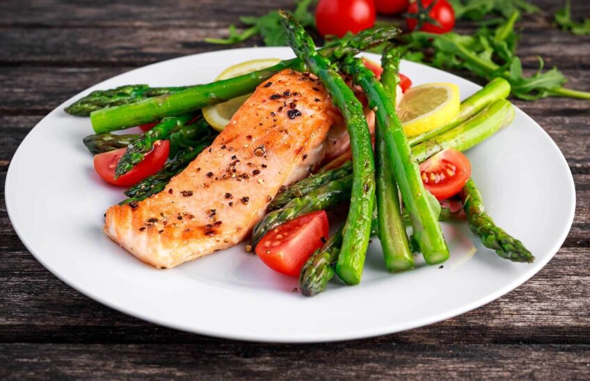 salmon with veggies